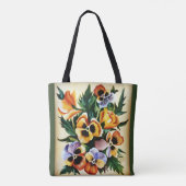 Tote Bag Aquarelle exotique Panneaux multicolores (Dos)