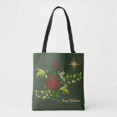 Tote Bag Aquarelle - Faisceaux de Noël Personnalisés (Devant)