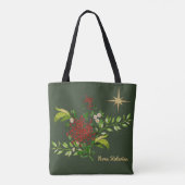 Tote Bag Aquarelle - Faisceaux de Noël Personnalisés (Dos)