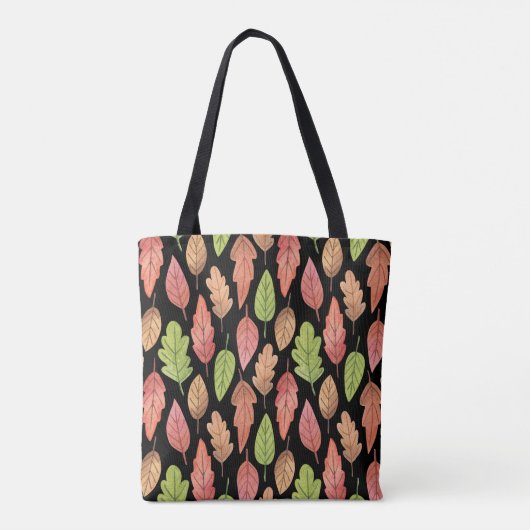 Tote Bag Aquarelle feuilles d'automne : motif transparent (Dos)