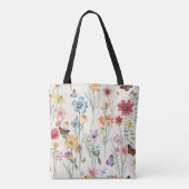 Tote Bag Aquarelle Fleur sauvage Florale (Dos)