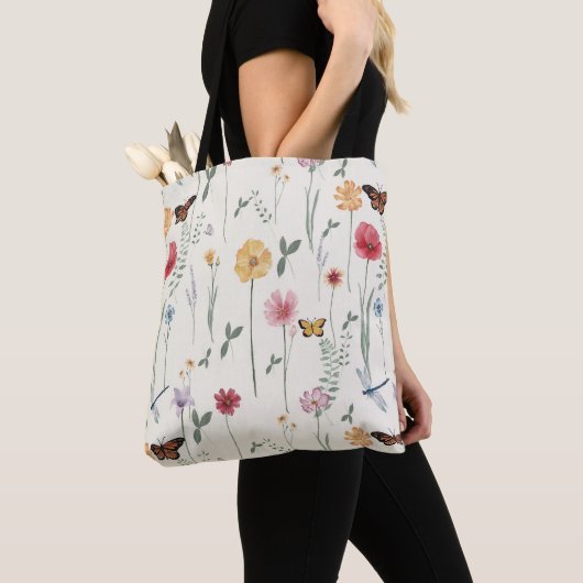 Tote Bag Aquarelle Fleur sauvage Florale (De près)
