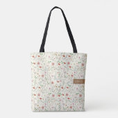 Tote Bag Aquarelle fleur sauvage mignonne nom élégant (Dos)