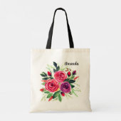 Tote Bag Aquarelle fleurie couronnes roses (Dos)