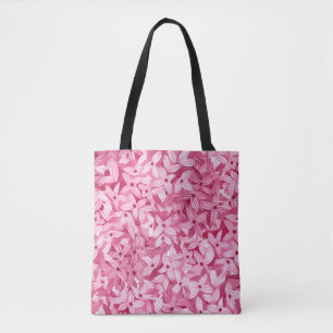 Tote Bag Aquarelle fleurs lilas : arrière - plan rose