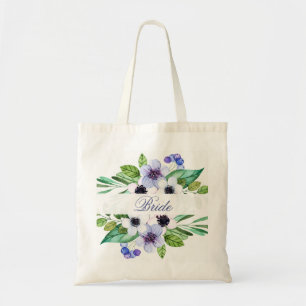 Tote Bag Aquarelle Fleurs pourpres