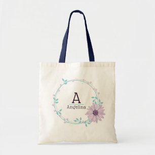 Tote Bag Aquarelle floral chic moderne demoiselle d'honneur