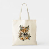 Tote Bag Aquarelle Floral Fox Cute (Dos)