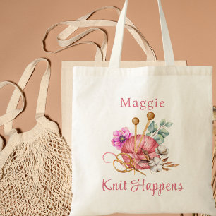 Tote Bag Aquarelle Floral Knit arrive Tricot