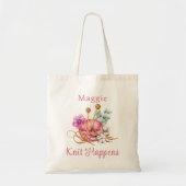 Tote Bag Aquarelle Floral Knit arrive Tricot (Devant)