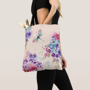 Tote Bag Aquarelle Floral Papillon Parties scintillant de j
