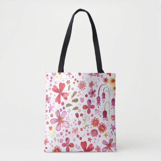 Tote Bag Aquarelle florale (Devant)