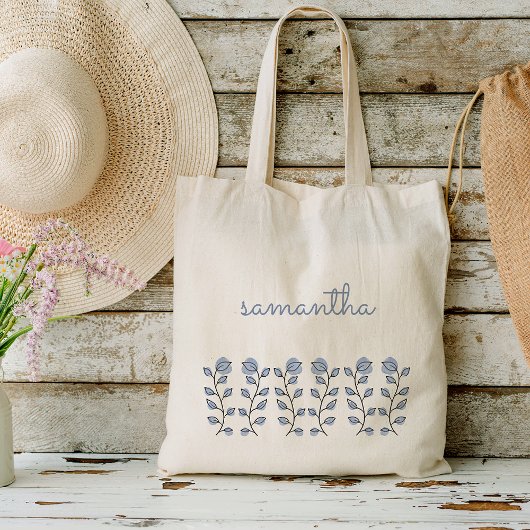 Tote Bag Aquarelle florale Cadeaux préférés (bleu)