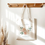Tote Bag Aquarelle florale de pivoine floue Fête nuptiale p<br><div class="desc">Blush Peony Floral Aquarelle Personnalisée Sac fourre-tout de fête de la nuptiale</div>