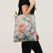 Tote Bag Aquarelle florale de teint délicate (De près)