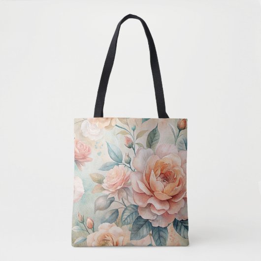 Tote Bag Aquarelle florale de teint délicate (Devant)