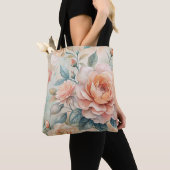 Tote Bag Aquarelle florale de teint délicate (De près)