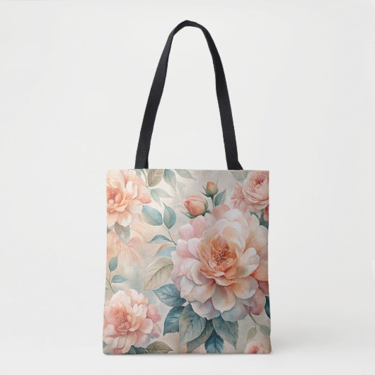 Tote Bag Aquarelle florale de teint délicate (Devant)