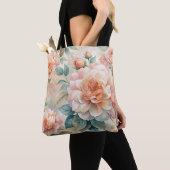 Tote Bag Aquarelle florale de teint délicate (De près)