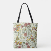Tote Bag Aquarelle Florale Fleurs d'abeille Élégante Modern (Dos)