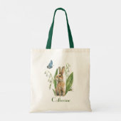 Tote Bag Aquarelle Florale Lapin de Pâques lapin Personnali (Dos)