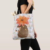 Tote Bag Aquarelle florale mignonne Hérisson (De près)