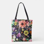 Tote Bag Aquarelle florale motif sans couture. Différents b (Dos)