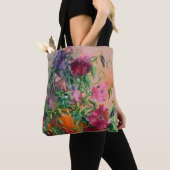 Tote Bag Aquarelle florale Needlepoint Look (De près)