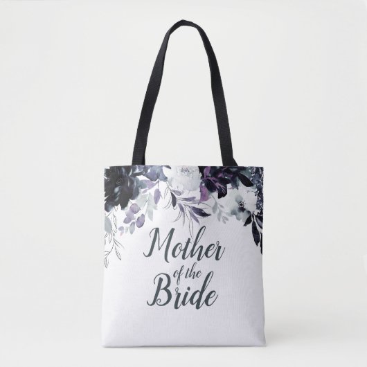Tote Bag Aquarelle florale nocturne mère de la mariée (Devant)