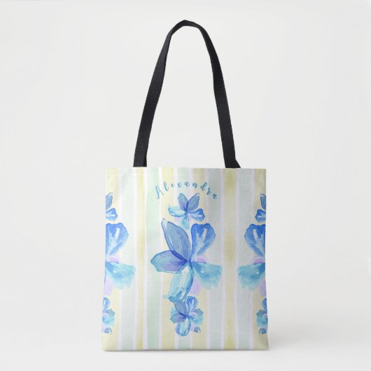 Tote Bag Aquarelle florale personnalisée (Devant)