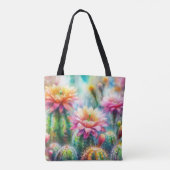 Tote Bag Aquarelle Flower Cactus Succulents (Dos)