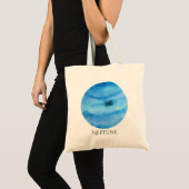 Tote Bag Aquarelle Fourre-tout de planète de Neptune (Devant (produit))