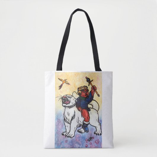 Tote Bag aquarelle garçon roi manèges puissance panthère bl (Devant)