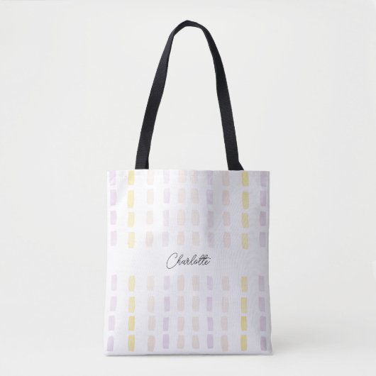 Tote Bag Aquarelle géométrique urbaine Lilac Monogramme (Devant)