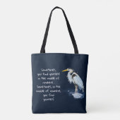 Tote Bag Aquarelle Great Blue Heron Citation Inspirante (Dos)