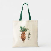 Tote Bag Aquarelle Grumpy Mandrake Plante Nom personnalisé (Dos)