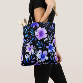 Tote Bag Aquarelle Harmonie florale - Pat botanique sans jo (De près)