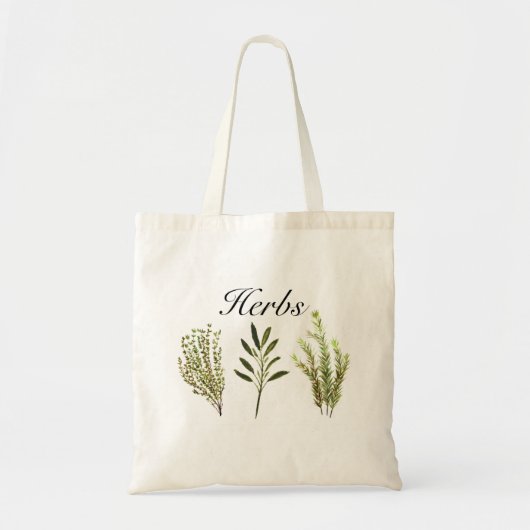Tote Bag Aquarelle Herbes Thyme Rosemary Sage Plantes (Devant)