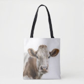 Tote Bag Aquarelle Hereford Portrait de vache (Devant)