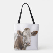 Tote Bag Aquarelle Hereford Portrait de vache (Dos)