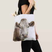 Tote Bag Aquarelle Hereford Portrait de vache (De près)