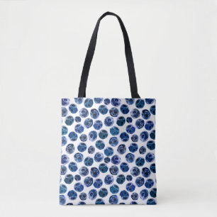 Tote Bag Aquarelle illustrée bleu ensemble motif