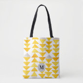 Tote Bag Aquarelle initiale jaune Motif Fourre-tout B (Devant)