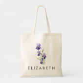 Tote Bag Aquarelle Iris Février Février Fleur de naissance (Devant)