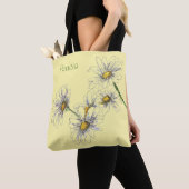 Tote Bag Aquarelle jaune pâle Design margueux sur (De près)