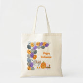 Tote Bag Aquarelle Joyeuse fête costumée d'Halloween (Devant)