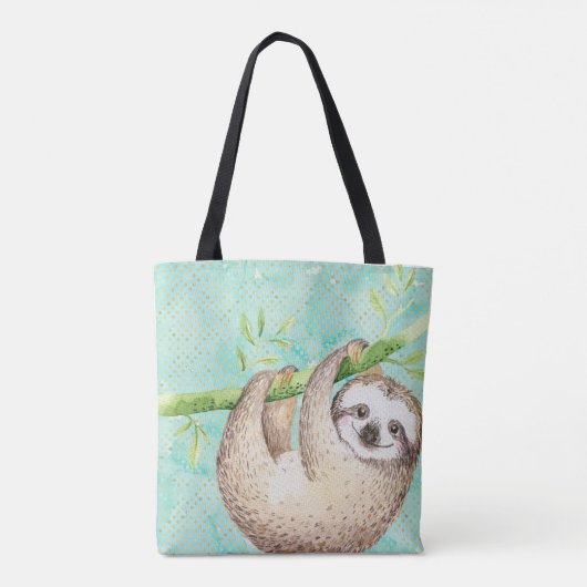 Tote Bag Aquarelle Joyeuse Sloth (Dos)