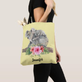 Tote Bag Aquarelle Koala Oears mignonne maman & bébé (De près)