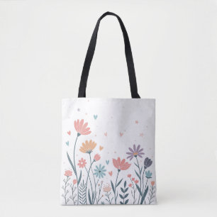 Tote Bag Aquarelle lunaire florale