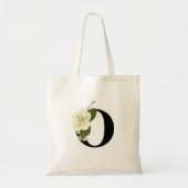 Tote Bag Aquarelle Magnolia Flower Monogramme initial (Devant)